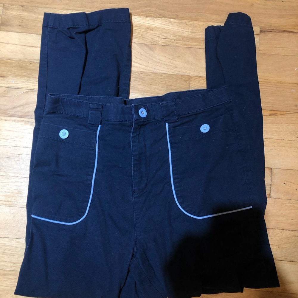 Blue straight leg pants